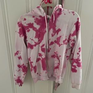 American apparel zip up tie-dye hoodie